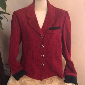 ST. JOHN RED SANTANA KNIT Blazer